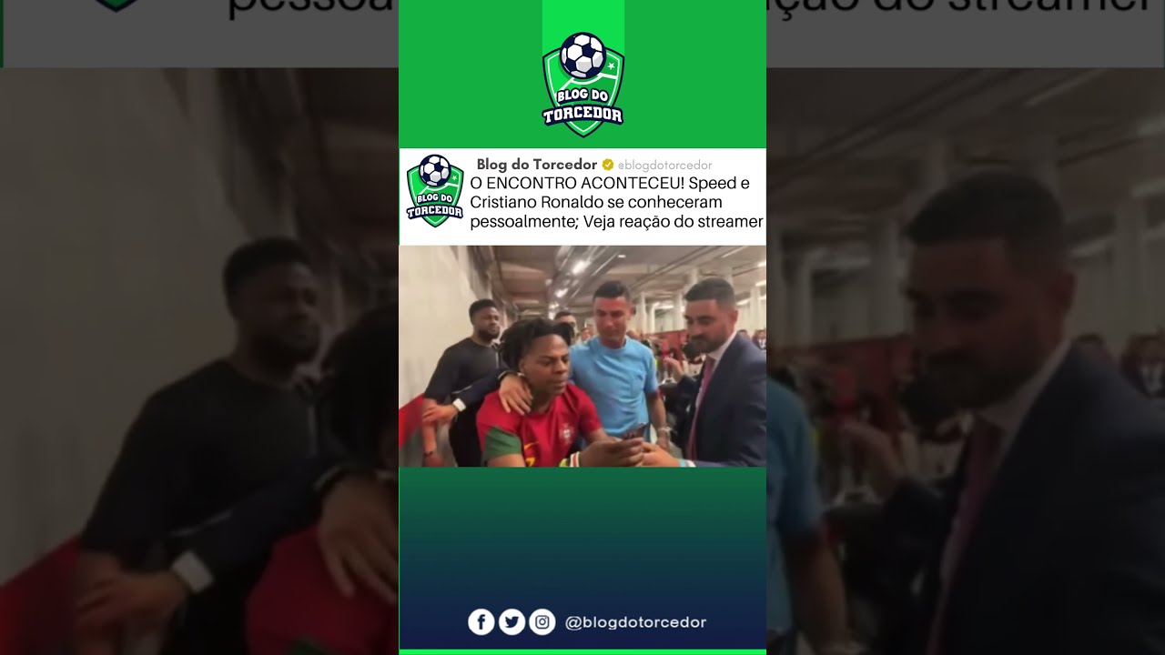 O ENCONTRO ACONTECEU! SPEED e CRISTIANO RONALDO se conheceram pessoalmente;  Veja reação do Streamer 